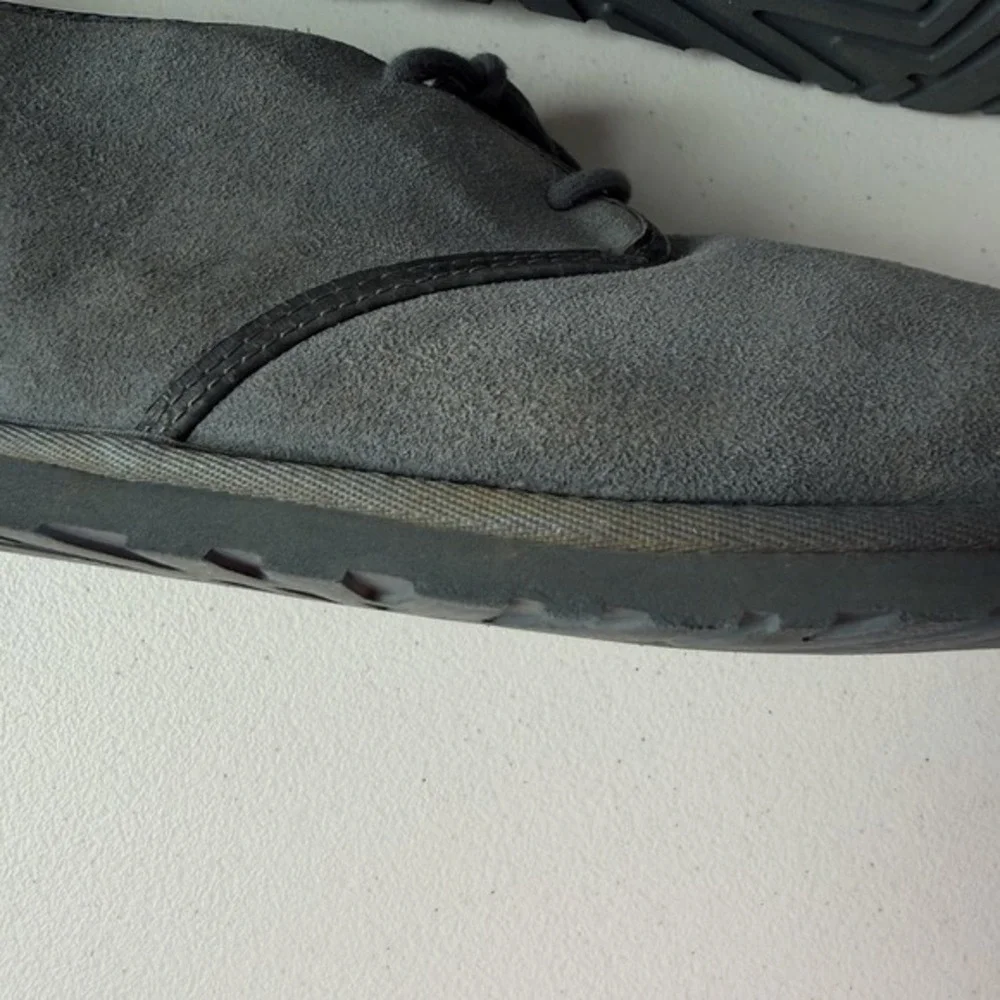 UGG Blue/Gray Suede Lace Up Neumel Chukka Boots Sheepskin Sherpa Lined Mens Sz15